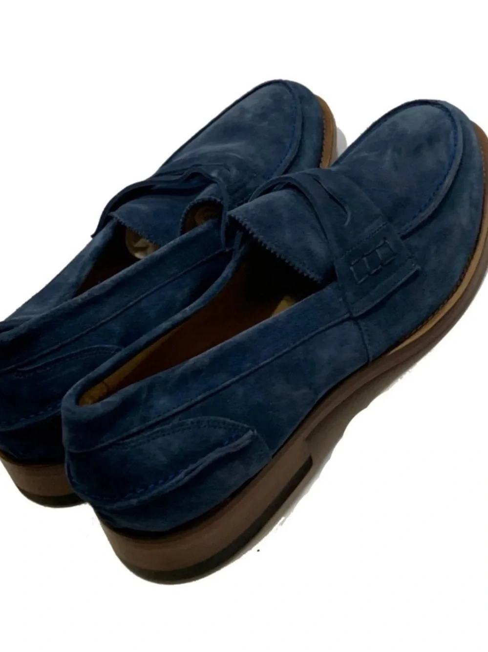 j lindeberg Men's Suede Penny Loafers in Blue